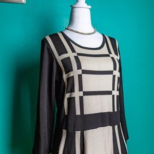 Liz Claiborne Black and Cream Winter Dress - BRAND NEW